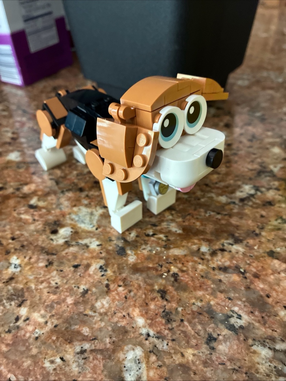 Brown & White Small Pet Dog Lego beagle set 31137 as shown no box or instruction